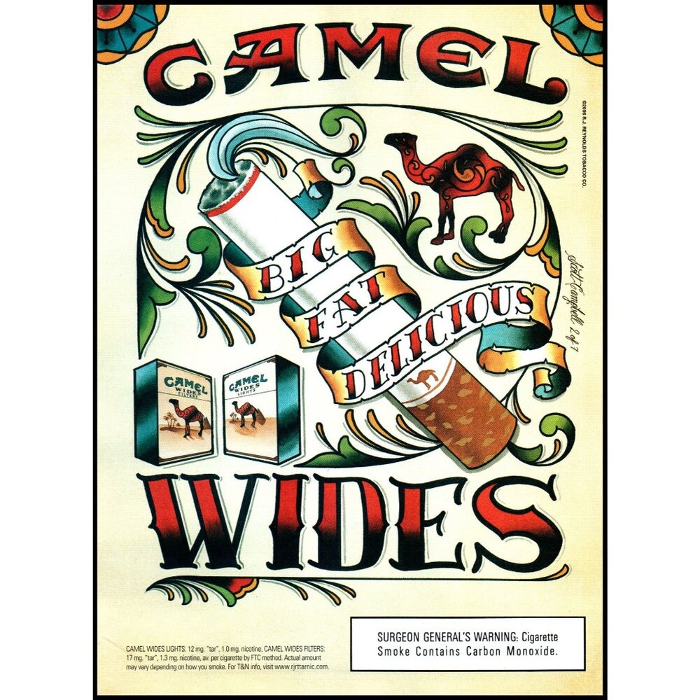 2006 Camel Wides Cigarettes Vintage Print Ad Scott Campbell 2 of 7 Wall Art